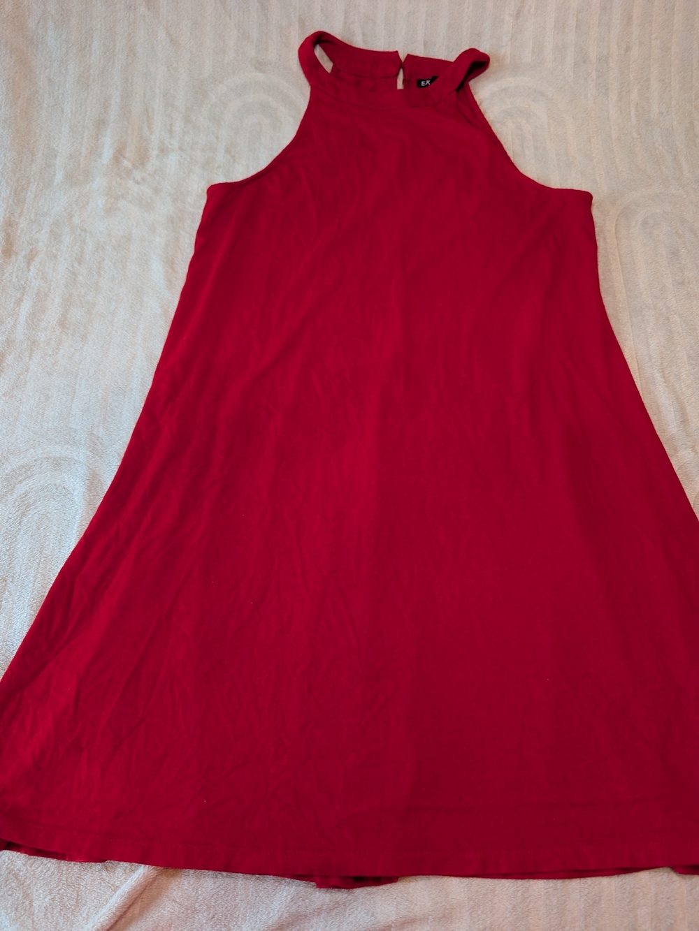Express Red High-Neck Sleeveless Tank Dress